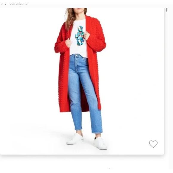 LEGO x Target Red Longline Cardigan Textured wool-blend size small - Picture 2 of 11
